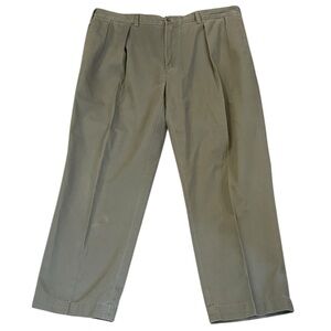Vintage Polo Ralph Lauren Andrew Khaki Green Pant Pleated Baggy Cotton 40x29
